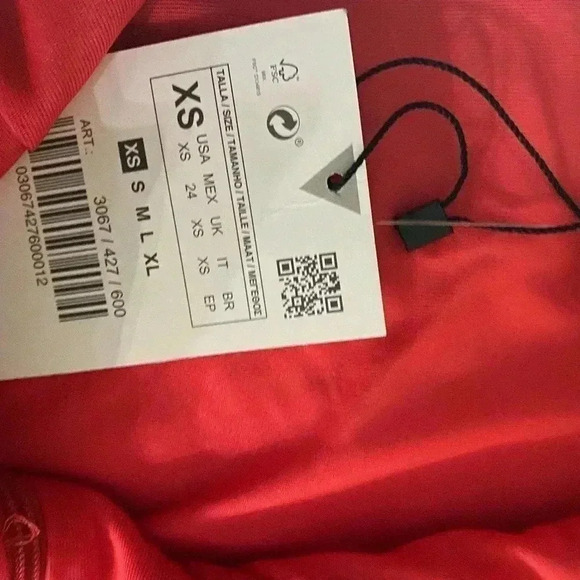 Zara Red And White Star Satin Effect Lace Up Bodysuit Size XS - Picture 7 of 8